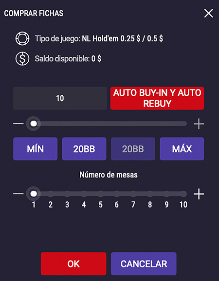 CArgar fondos poker 1win