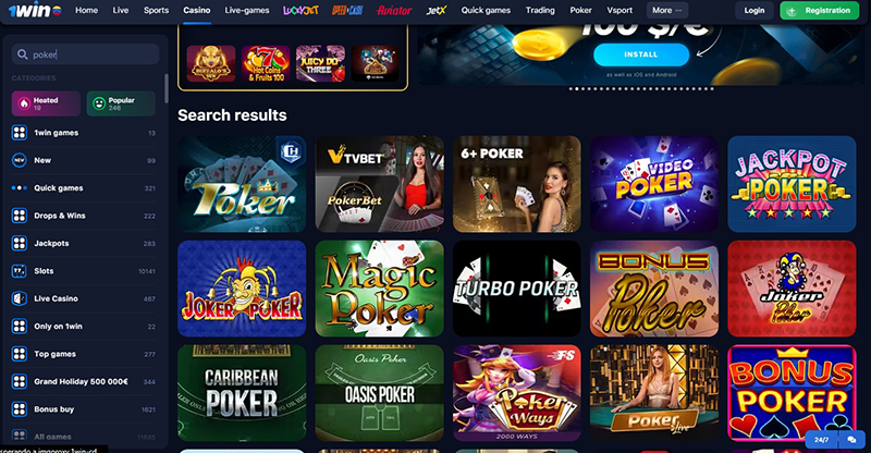 Estrategias 1win Póker Video