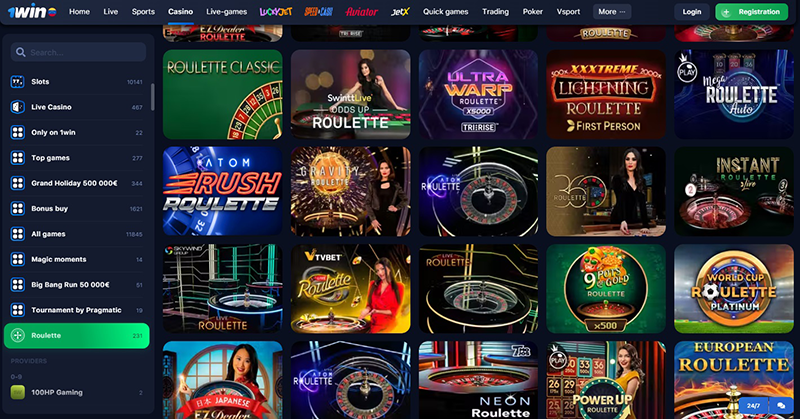 juego 1win ruleta